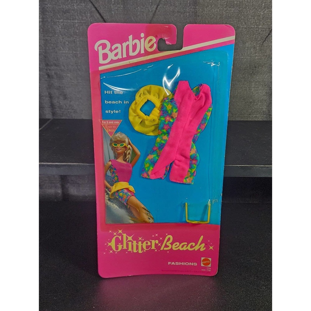 Vtg. 1992 BARBIE Glitter Beach Fashions Doll Clothing MIP Mint In Pkg #7779 - Picture 1 of 2